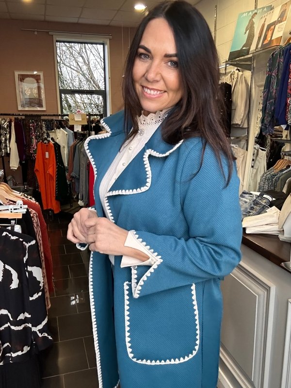 Alexis Coatigan with Stitched edging in Various Colours - AML Boutique NI