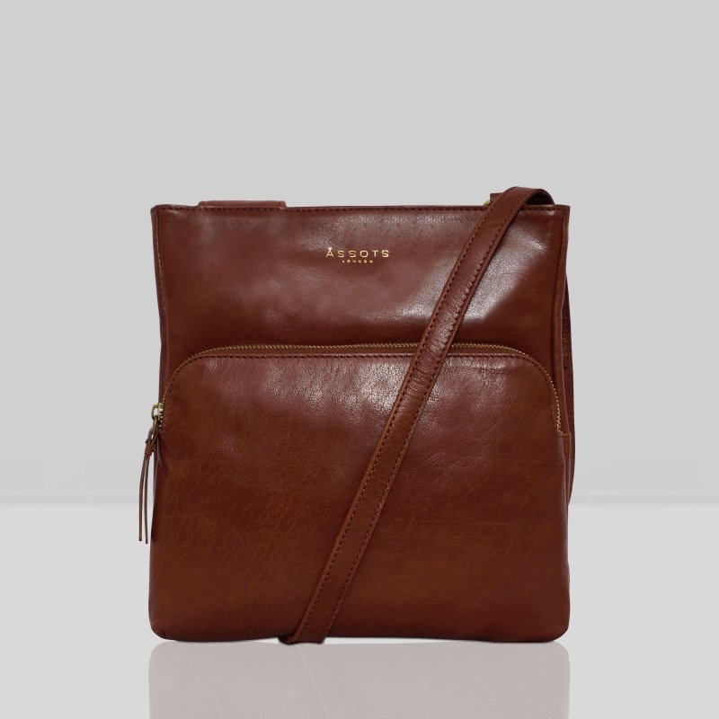 ASSOTS ‘CANARY' Brown Vintage Leather Crossbody Bag - AML Boutique NI