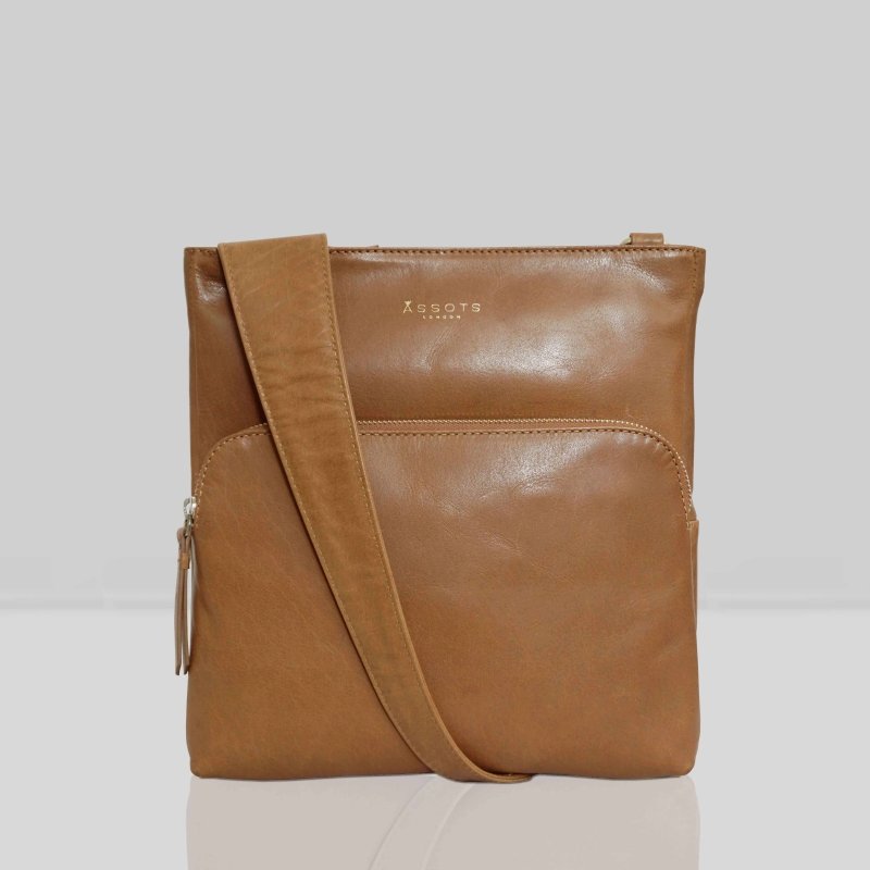 ASSOTS ‘CANARY' TAN Vintage Leather Crossbody Bag - AML Boutique NI