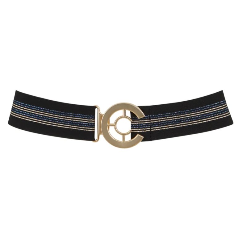 Coster Black Glitter Stripe Belt - AML Boutique NI