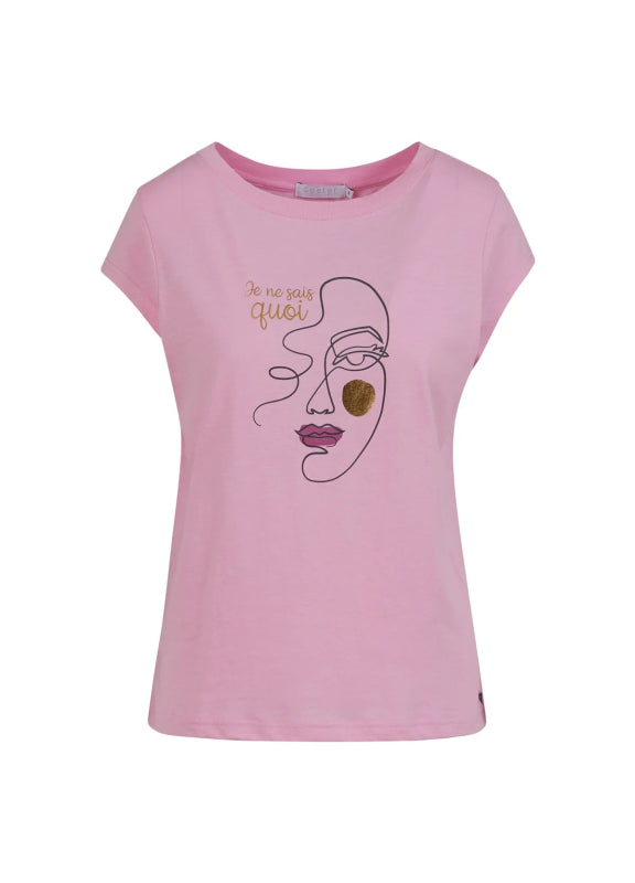 Coster Copenhagen Baby Pink Tshirt with Face Print - AML Boutique NI