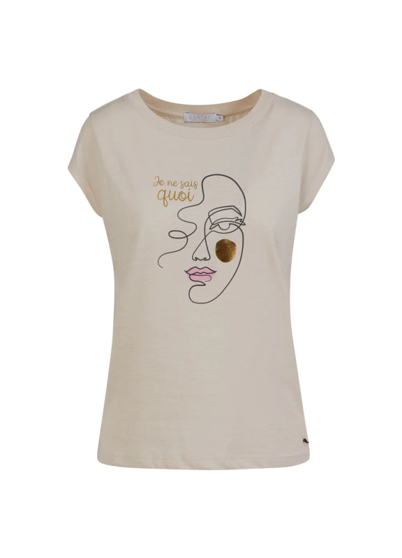Coster Cream Tshirt with Face Print - AML Boutique NI
