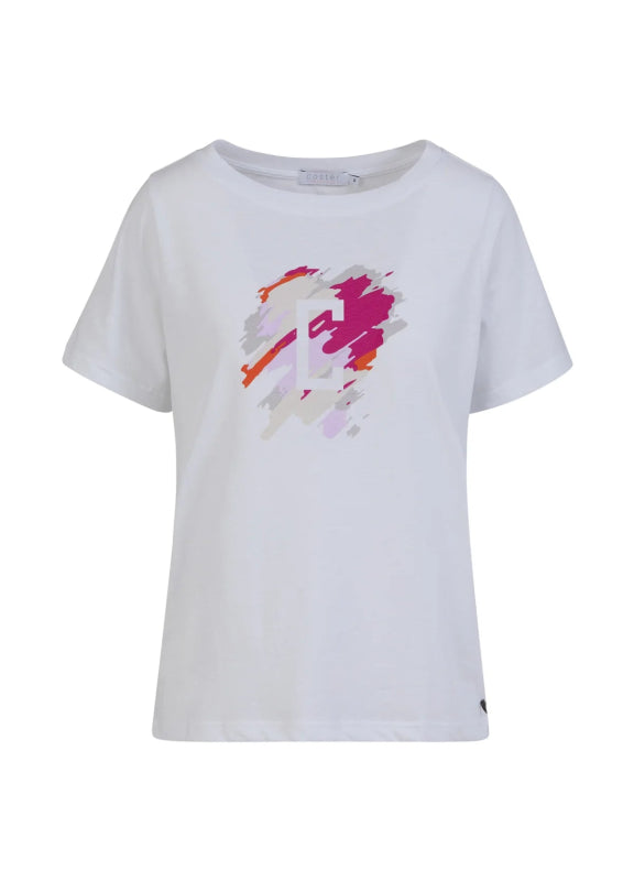 Coster White Tshirt with Paint Mix - AML Boutique NI