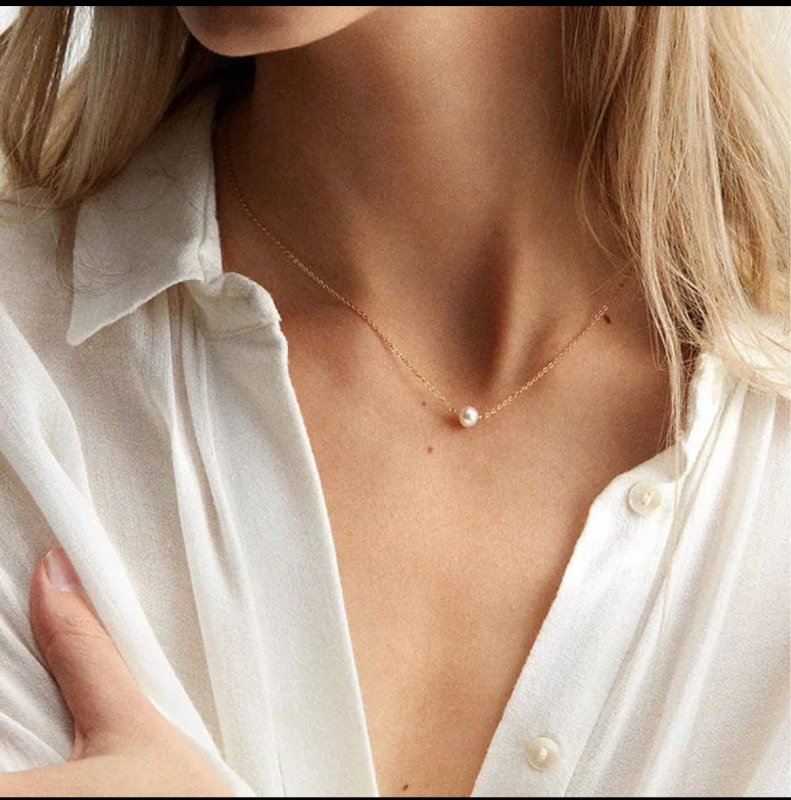 Dainty Single Pearl Necklace - AML Boutique NI