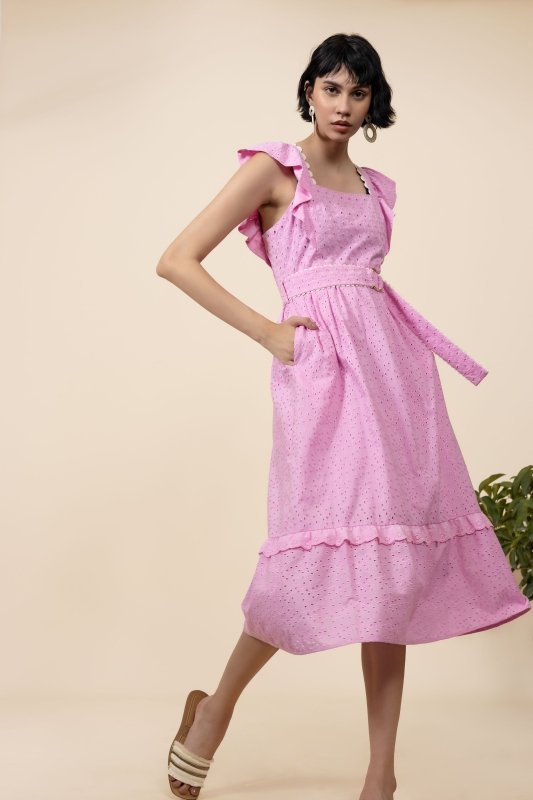 Emily Lovelock Fondant Pink Belted Dress - AML Boutique NI