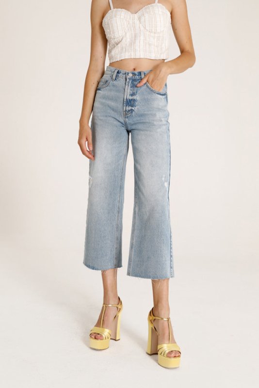 Goa Goa Regular Wide Leg Cropped Jeans - AML Boutique NI