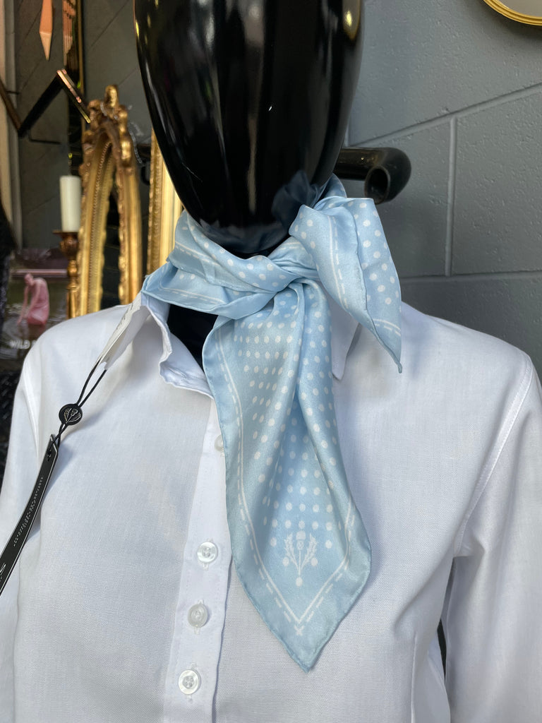 FRAAS Baby Blue Silk Dotty Scarf