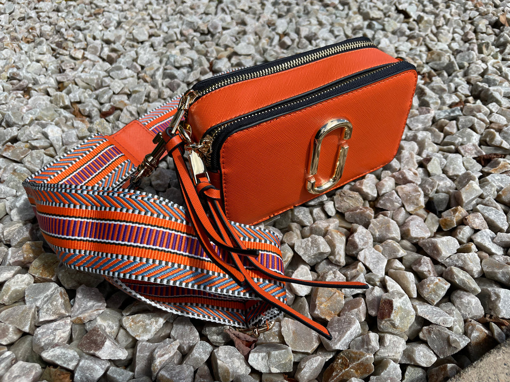 Orange Mac Handbag with coloured strap.
