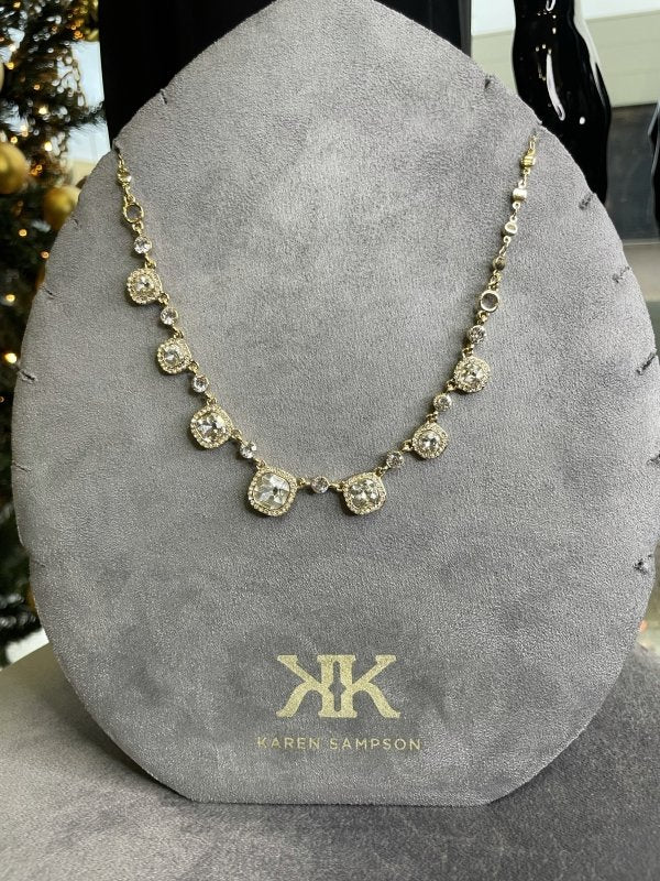 Karen Sampson Gold Plated Zoe Statement Diamanté Necklace - AML Boutique NI