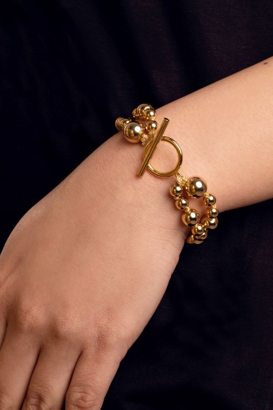 Kate Thornton Gold Artisan Ball Bracelet - AML Boutique NI