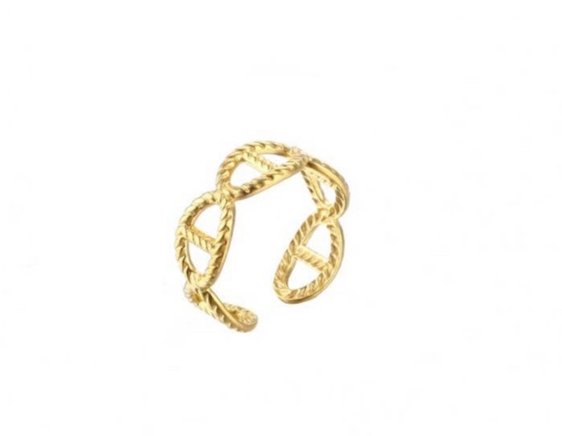 Link Chain Ring with Fine Gold - AML Boutique NI