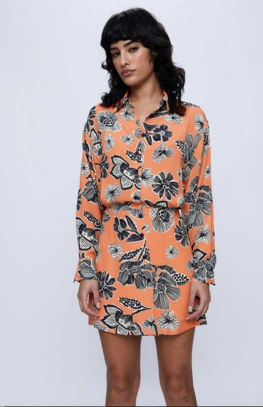 SHORT SHIRT DRESS WITH FLOWER PRINT - AML Boutique NI