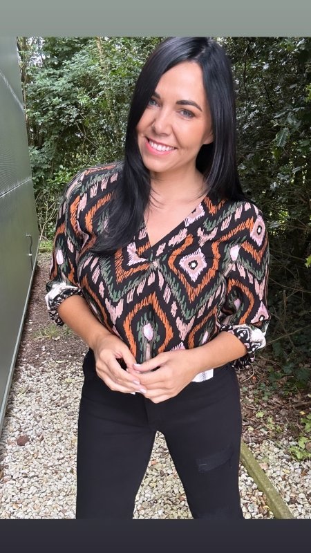Smashed Lemon Black Multicolour V Neck - AML Boutique NI