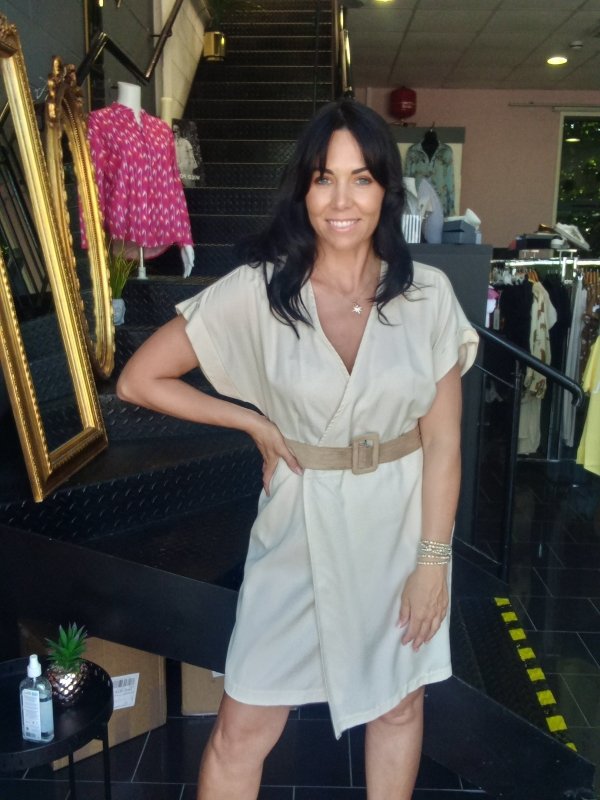 Valentino Rio Summer Beige Dress with belt AML Boutique NI Valentino Rio Summer Beige Dress with belt AML Boutique NI
