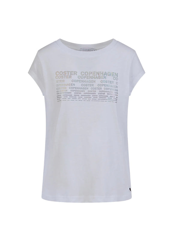 White Coster Tshirt with Coster Foil Print - AML Boutique NI